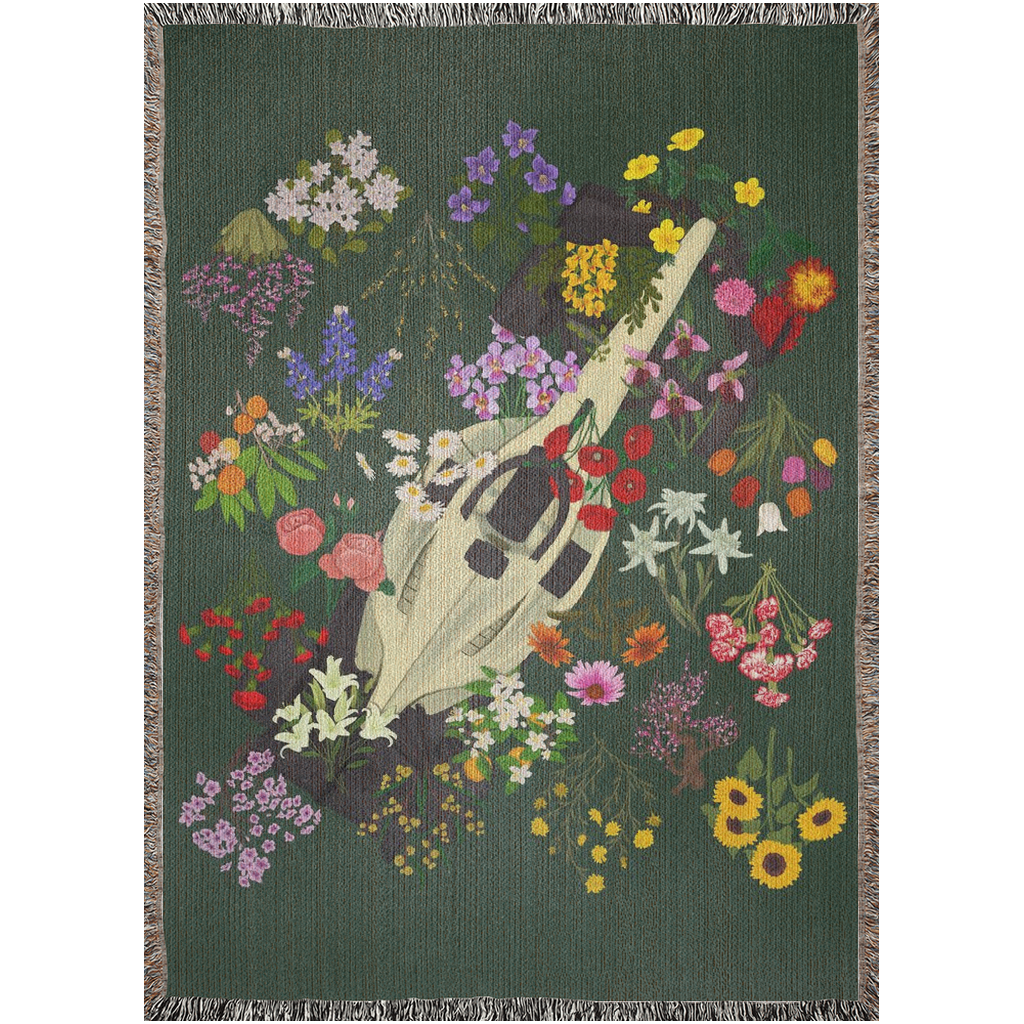 Global Floral Woven Blanket