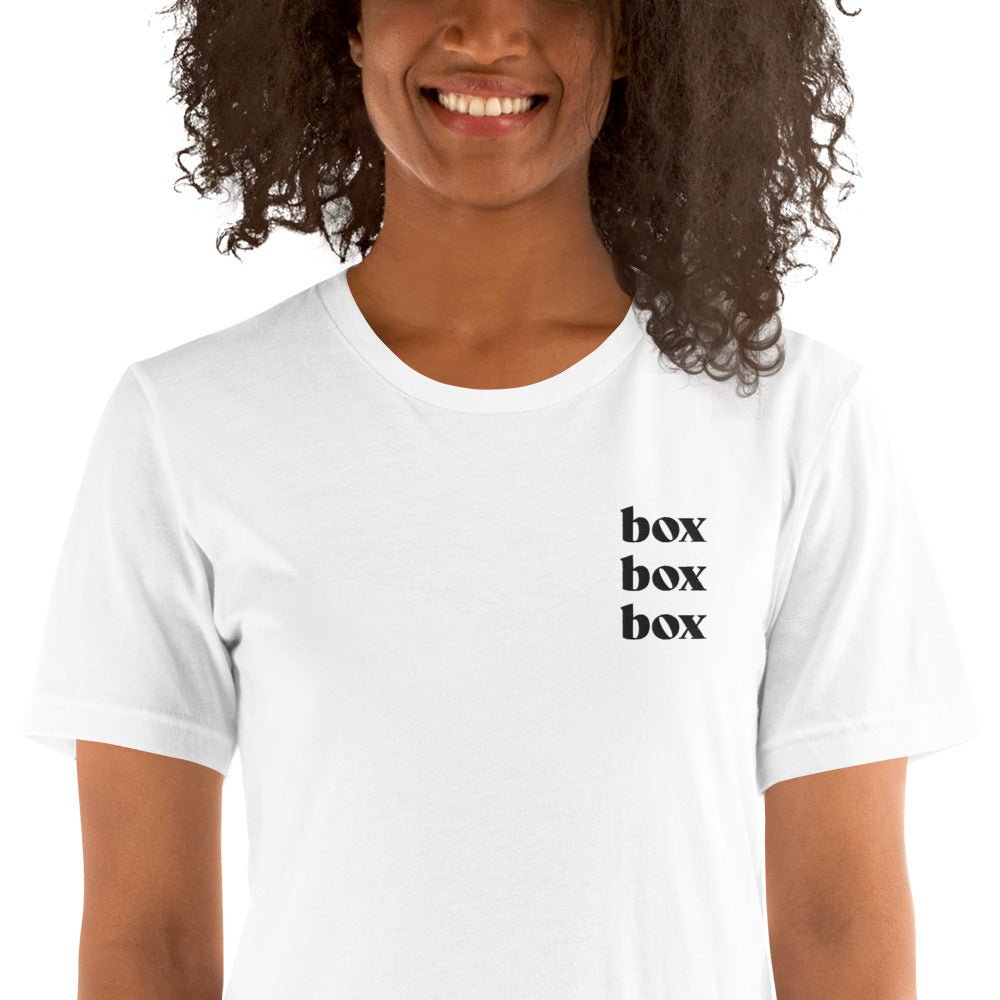 Box Box Box Embroidered Tee - twogirls1formula