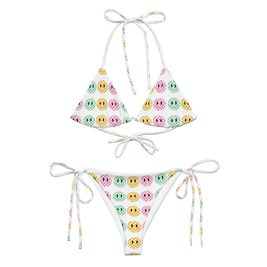 Checkered Smiley string bikini - twogirls1formula