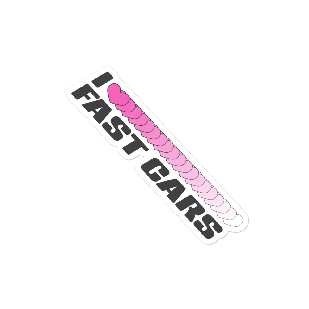 I Love Fast Cars Sticker