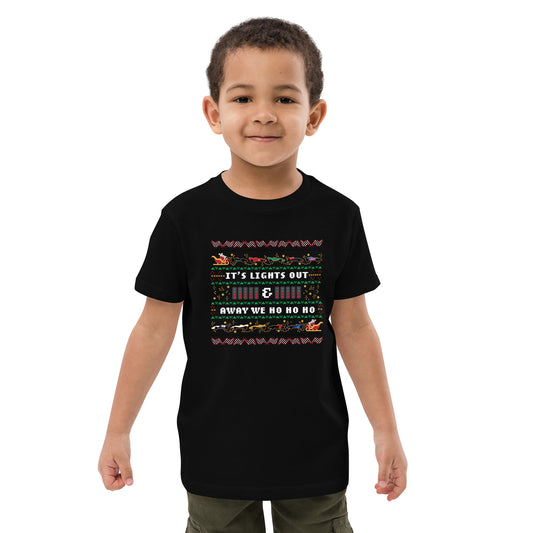 Lights out and away we ho ho ho kids t-shirt